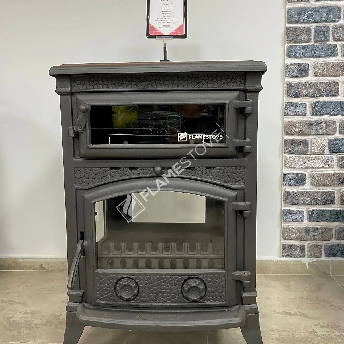 Flame Stove Sirius Maxi Fırınlı Döküm Odun Kömür Sobası Yüksek Verimli
