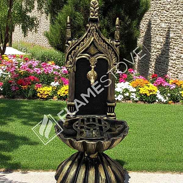 Flame Stove FS-905 Altın Midye Alüminyum Bahçe Çeşmesi: Lüks Dış Mekan Estetiği