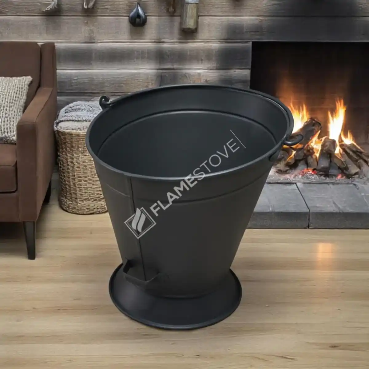 Flame Stove Mat Siyah Taşınabilir Şömine Odunluk Kömürlük Kovası Ev Aksesuarı