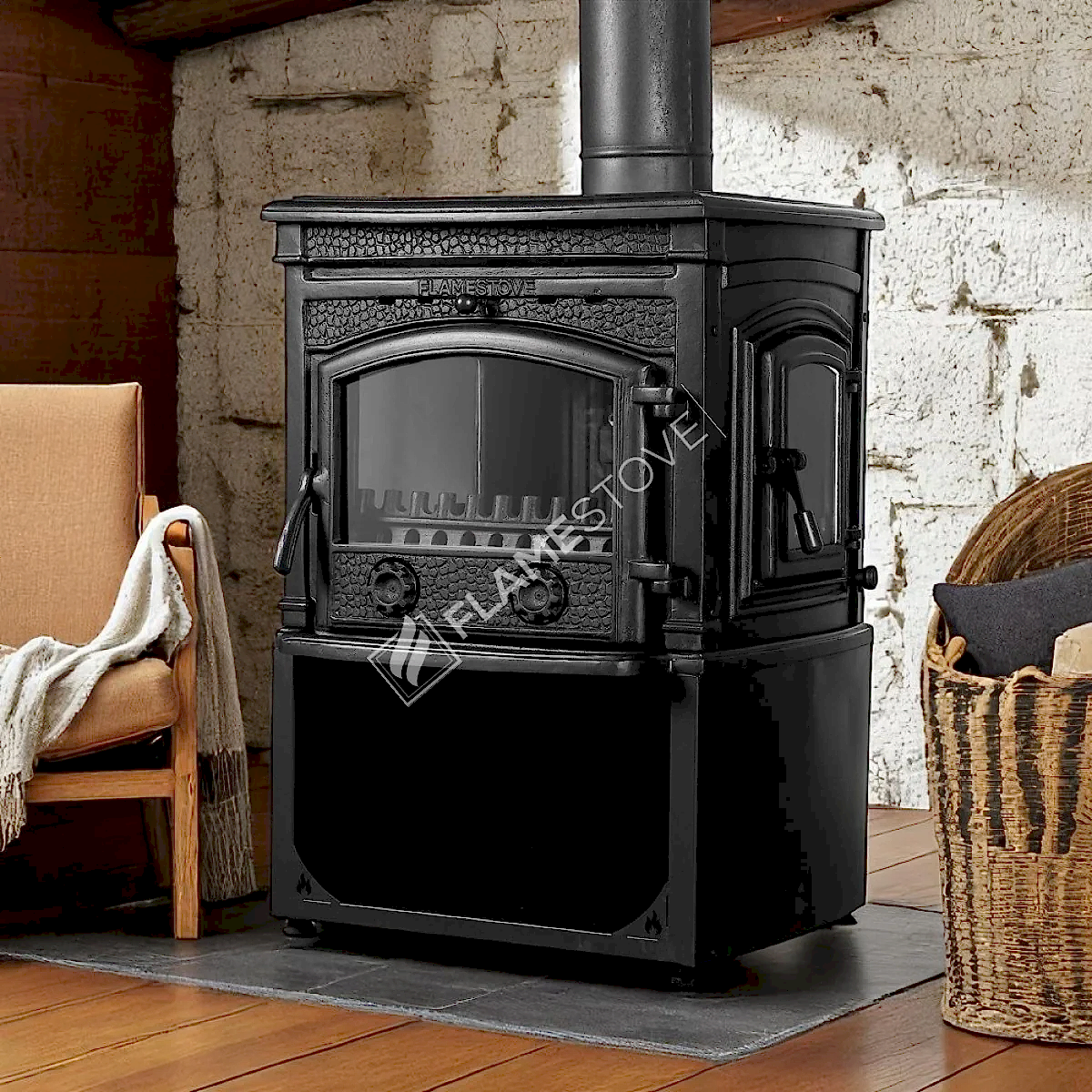 Sirius Ultra Yan Kapaklı Odun Hazneli Döküm Soba, Yüksek Verimli Isıtma Çözümü