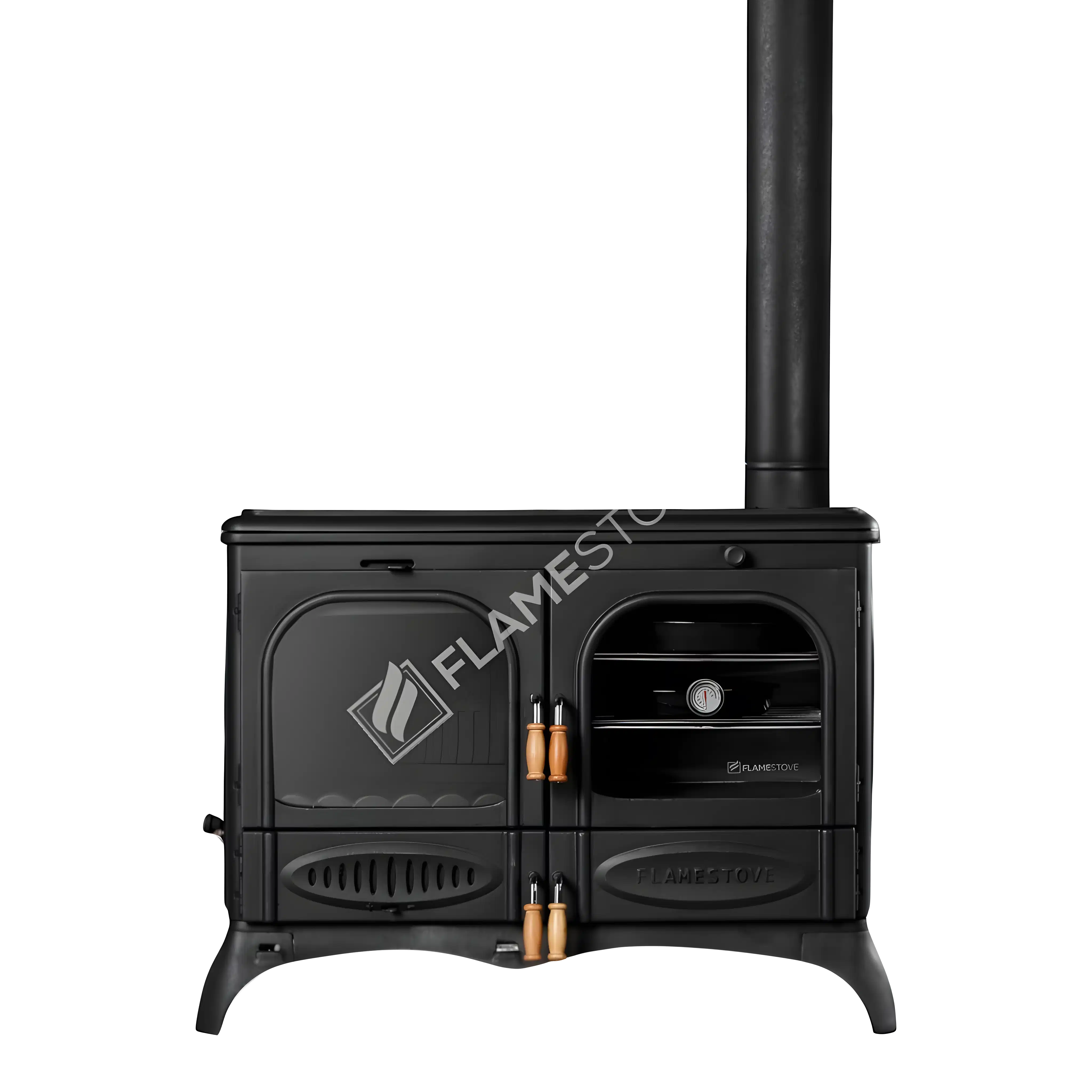 Palmiye Yatay 3 Katlı Döküm Kuzineli Soba: Çift Yanmalı, FS-065